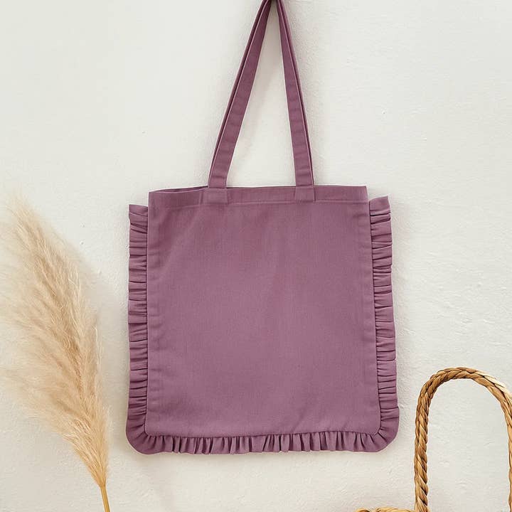 House of Kraft - Wholesale Tote Bag - Women's - Canvas Ruffle Tote | Canvas Colored Tote Bag | Unbranded 29