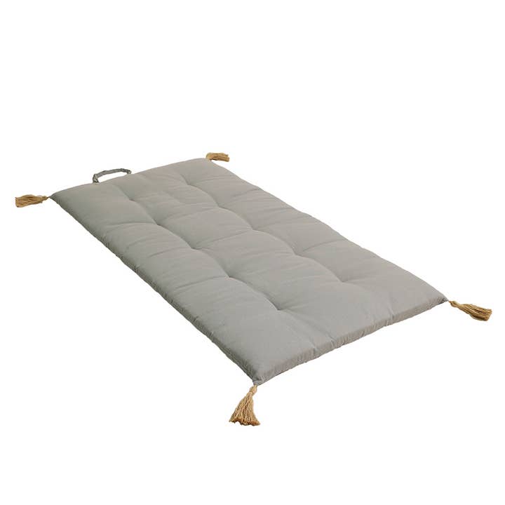 DECOSTARS - CmaDECO - Wholesale Floor Pillow - Quilted Futon, 60 x 120cm, Jute Pompoms, PANAMA