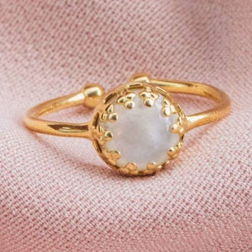 Ringe Preciosa weißer Perlmuttring für den Großhandel von Olivolga Bijoux