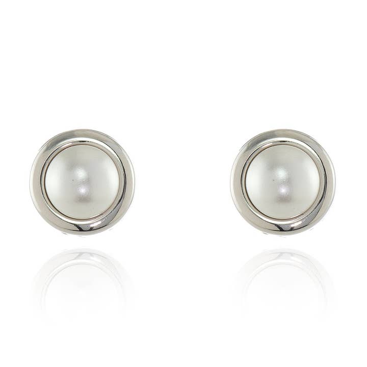Brincos de Prata com Clip Pablo Pearl por atacado de Cachet London