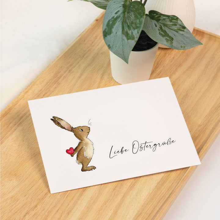 Biglietto di auguri di Pasqua con coniglietto | Regalo pasquale per la vendita all'ingrosso da parte di Funkenbunt