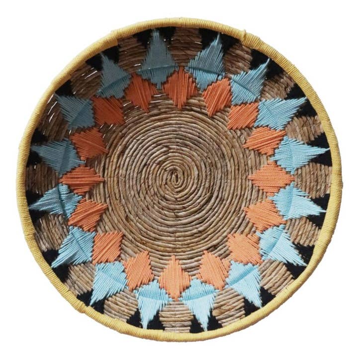 Väggdekoration av bananträd, blå och orange, 57 cm för wholesale av Pulau