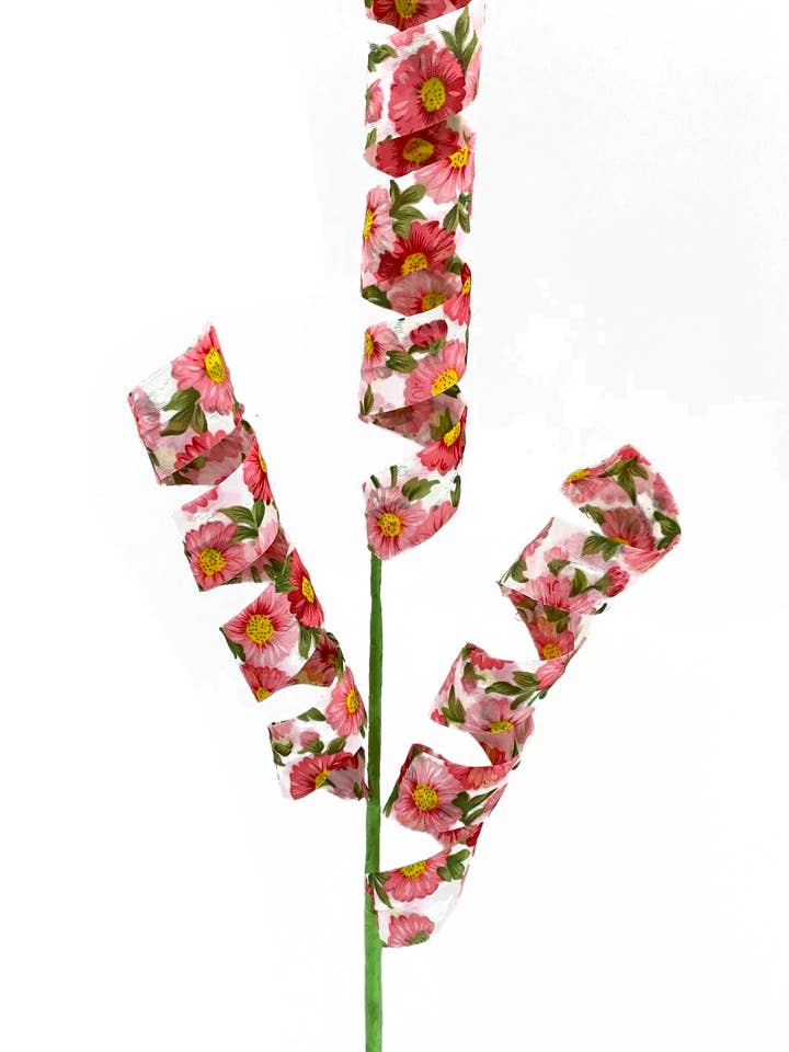 24 in Pink Floral Curl Pick x 3 - 63198PK for wholesale by General Wholesale Inc