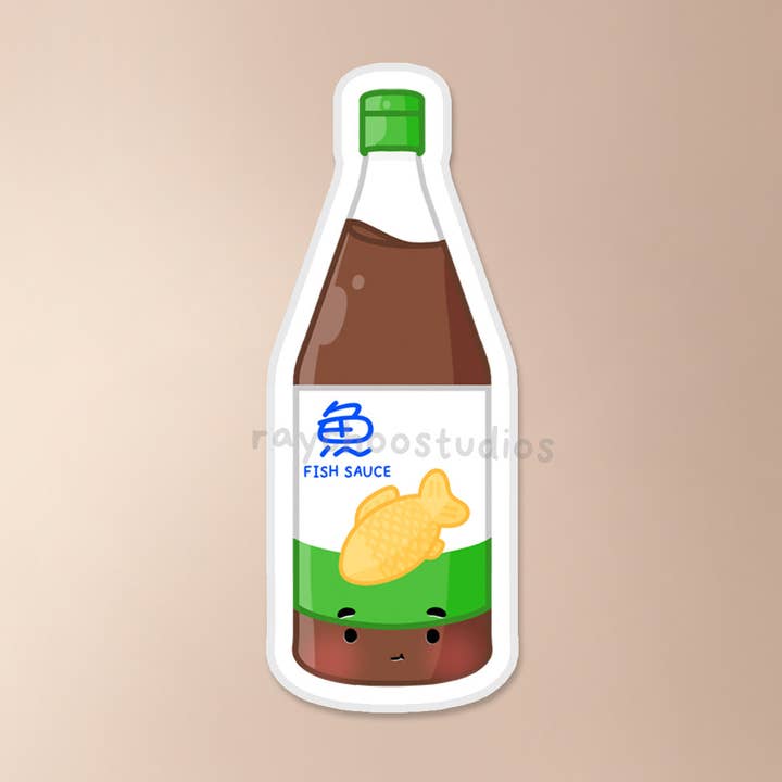 Fish Sauce Vinyl Sticker for wholesale by Raychoo Studios Inc.