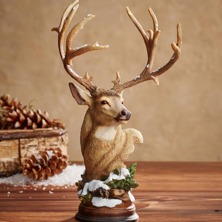 First Snow Mule Deer - Wildlife Sculpture for wholesale by Art Brand Studios