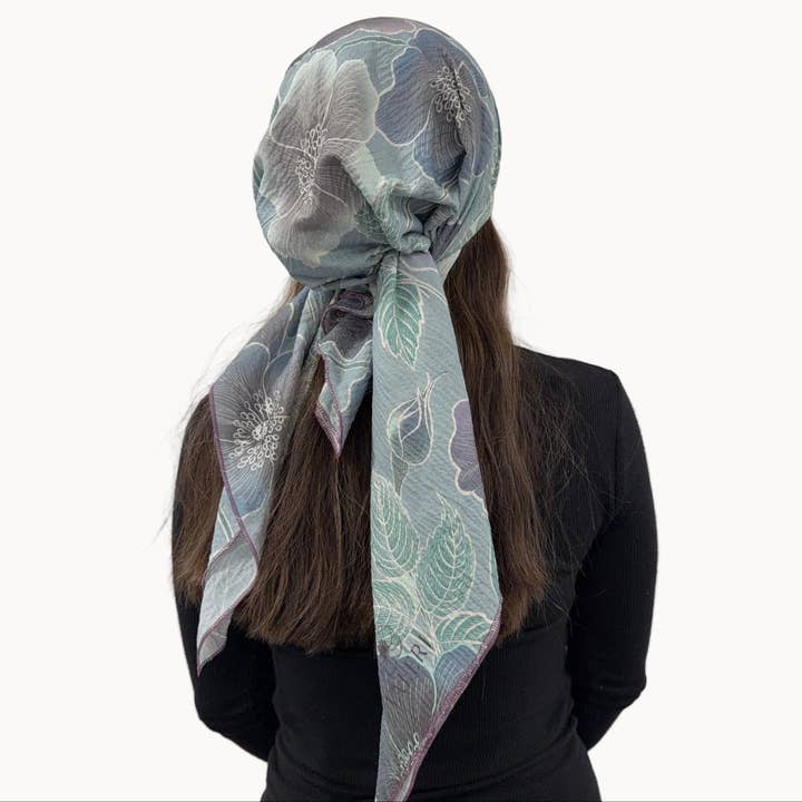 Moonlit Poppies Square Scarf for wholesale by VALERI