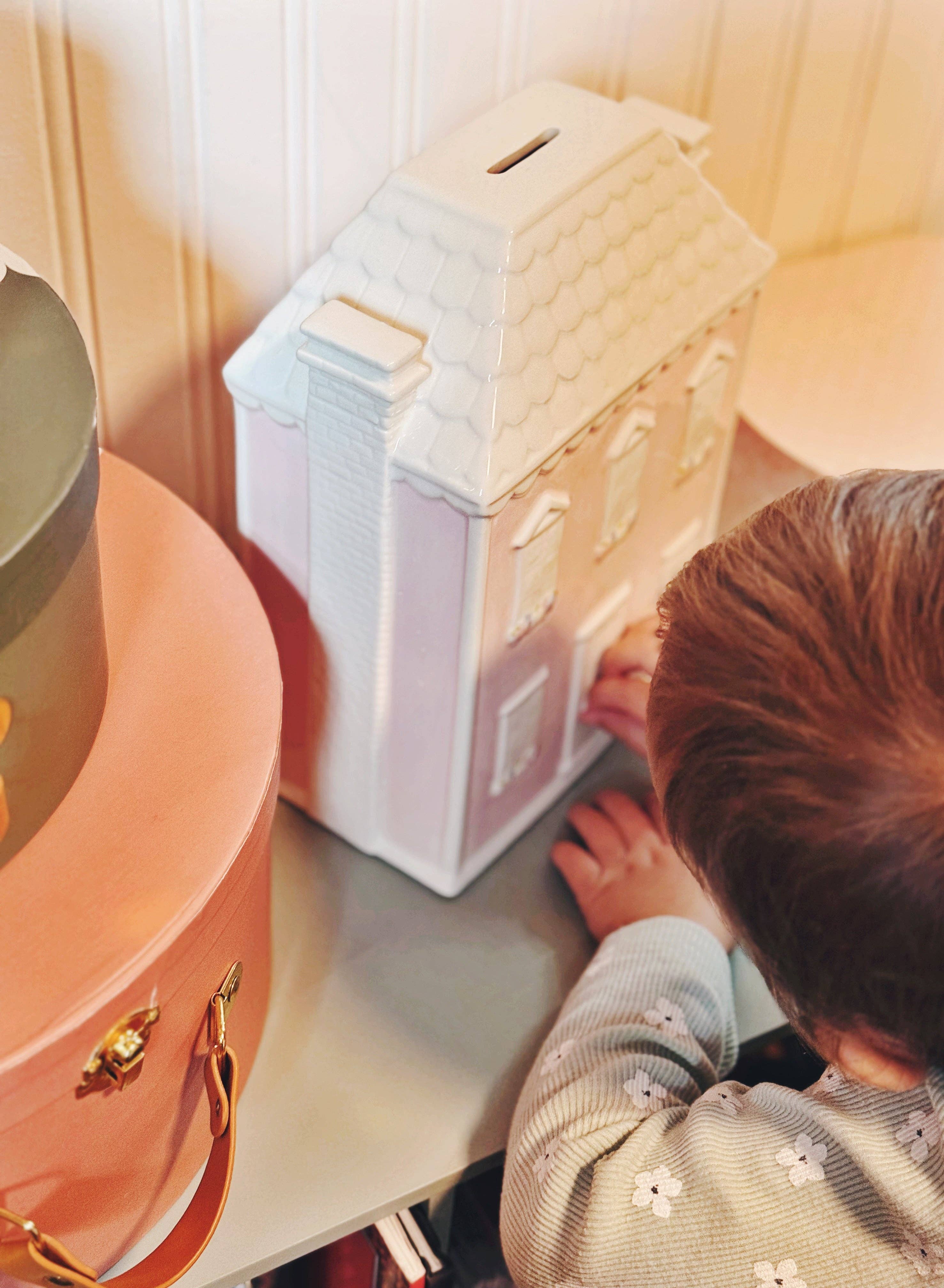 Child To Cherish® - Wholesale Money/Piggy Bank - Kids & Baby - Dolly’s Ceramic Pink House4