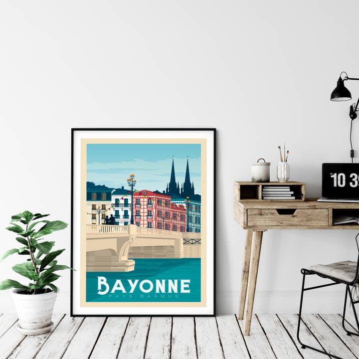 Olahoop Travel Posters - Wholesale Poster - Bayonne Basque Country - France travel poster1