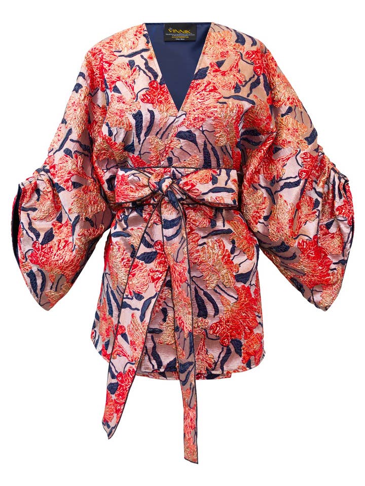 Theater Jacket in “WTF Flower" (Pink) for wholesale by byVINNIK