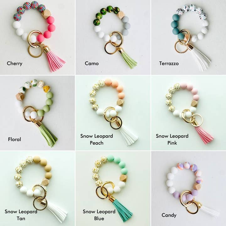 Tiny Gift Society - Wholesale Keychain Bracelet - BULK Bangle Keychain | Cute Silicone Beaded Wristlet Keyring3