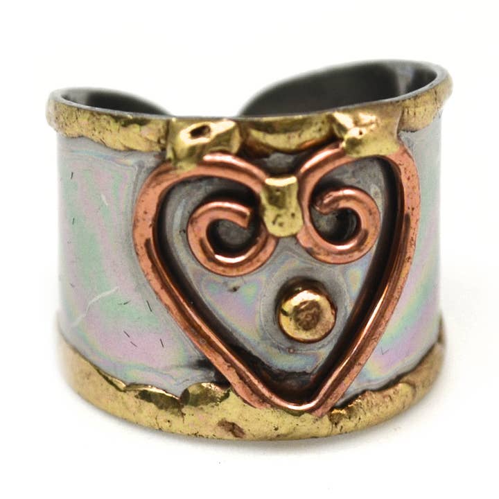 Mixed Metal Cuff Ring for wholesale by Anju Jewelry