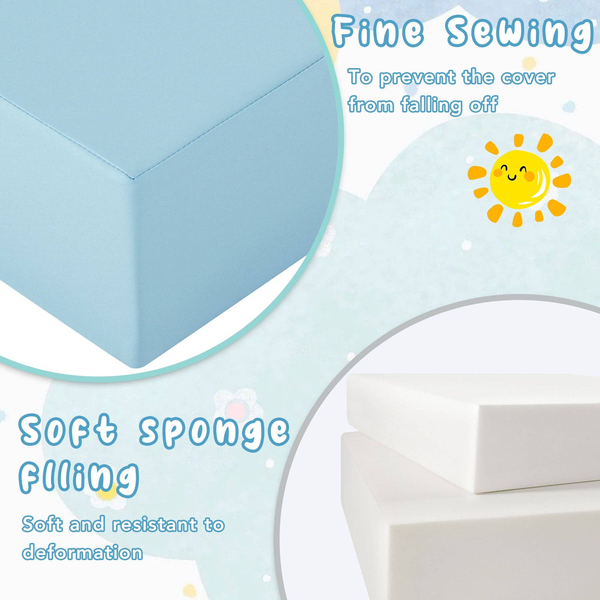 Orange County Decor - Wholesale Toy Set - Kids - Soft Climb And Crawl Foam Playset 6 In 1, Soft Play Equipment Climb And Crawl Playground For Kids,Kids Crawling And Climbing Indoor Active Play Structure Blue Foam Indoor3