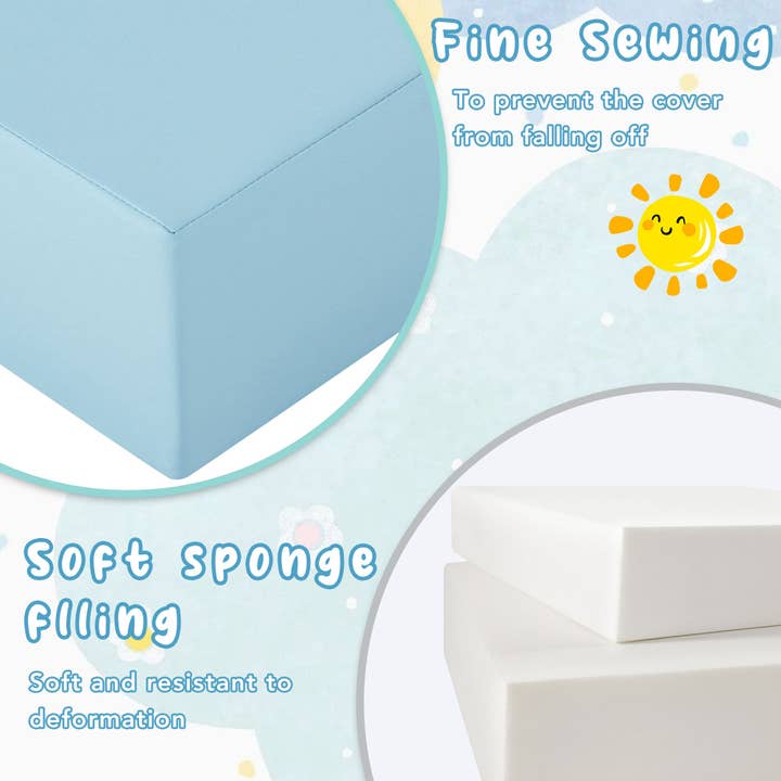 Orange County Decor - Wholesale Toy Set - Kids - Soft Climb And Crawl Foam Playset 6 In 1, Soft Play Equipment Climb And Crawl Playground For Kids,Kids Crawling And Climbing Indoor Active Play Structure Blue Foam Indoor3