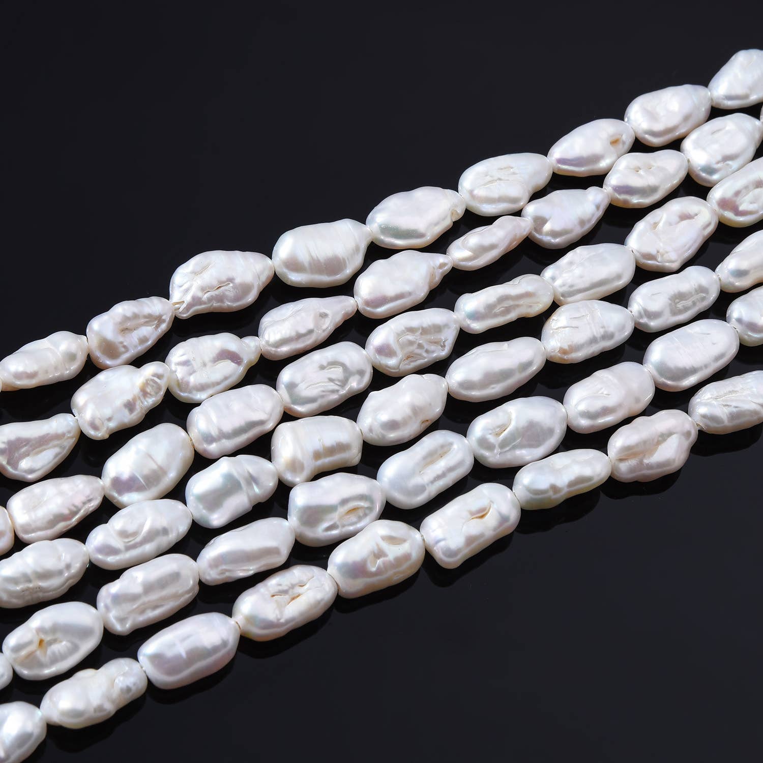 findings4uGem – wholesale Pärlband/Pärlhalsband – Naturliga vita keshipärlor i sötvattensfärg, FWP0084