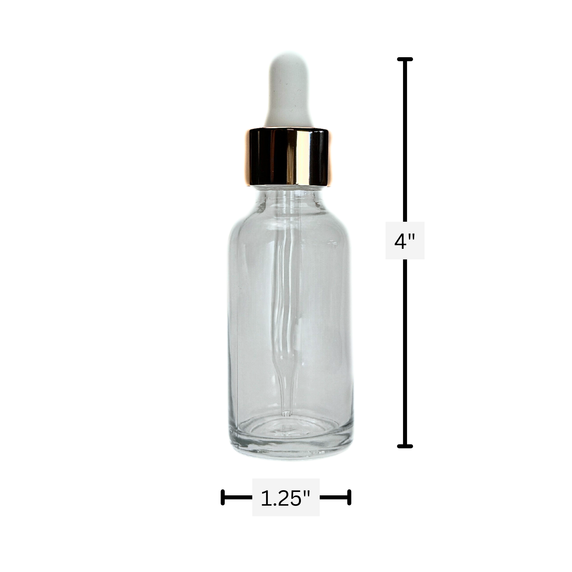 The Bottle Shoppe - Vente Supports pour huile essentielle - Flacon en verre transparent de 30 ml avec pipette en verre blanc et or rose2