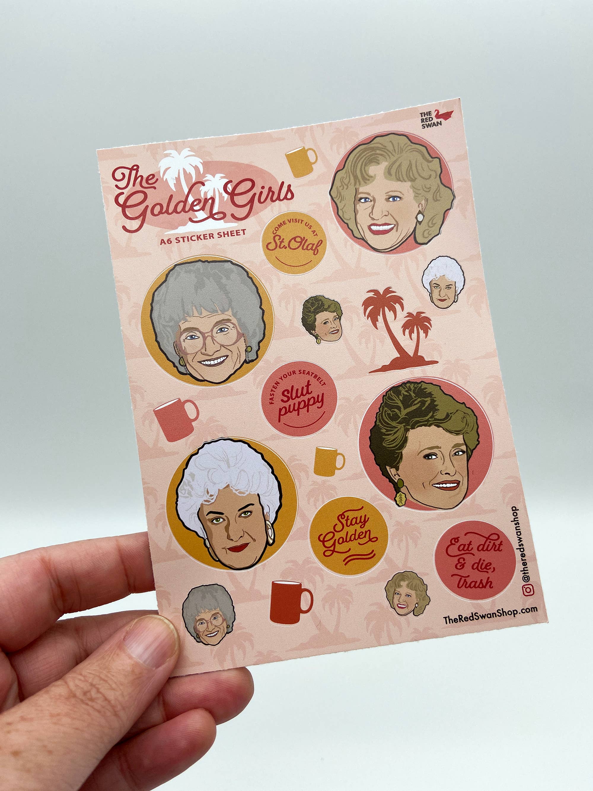 The Red Swan Shop - Wholesale Sticker - Sticker Sheet - The Golden Girls1