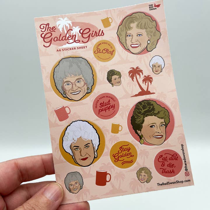 The Red Swan Shop - Wholesale Sticker - Sticker Sheet - The Golden Girls1