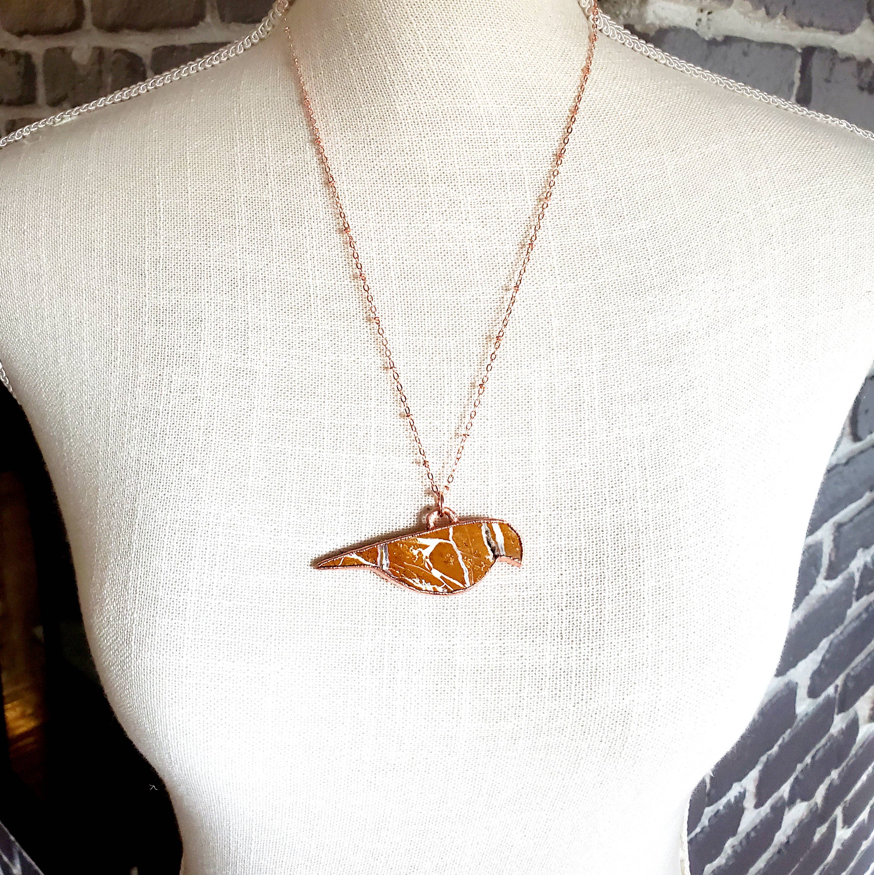 MergingMetals - Wholesale Pendant/Charm Necklace - Ocean Jasper Bird Totem Necklace5