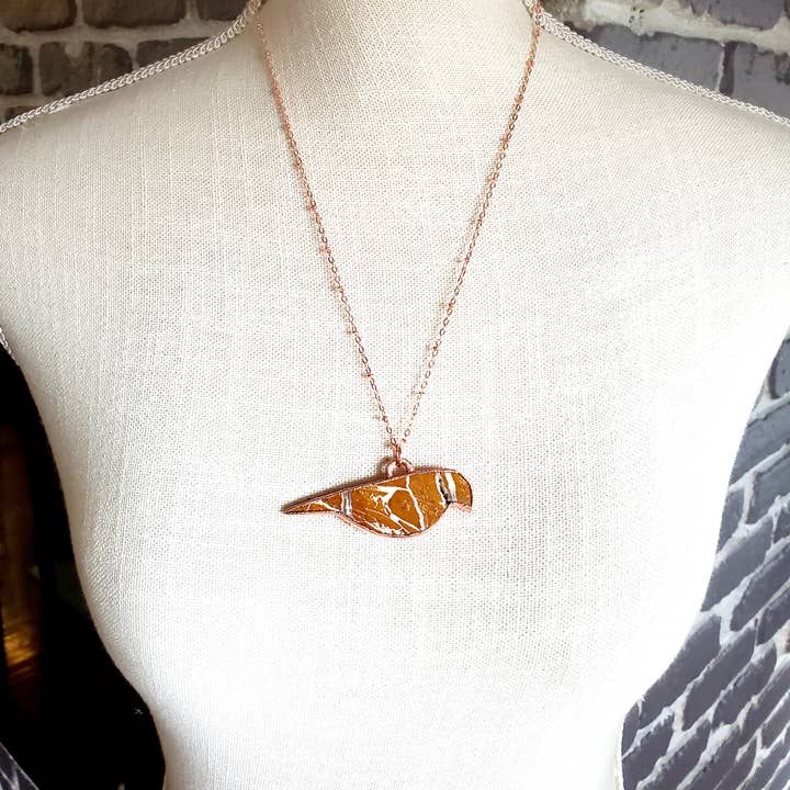 MergingMetals - Wholesale Pendant/Charm Necklace - Ocean Jasper Bird Totem Necklace5