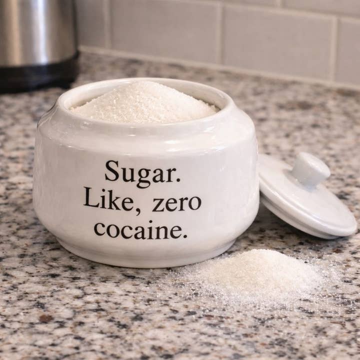 Buffalovely - Wholesale Serve Bowl - Sugar, Not Arsenic, Sugar 13oz Porcelain Sugar Bowl with Lid1