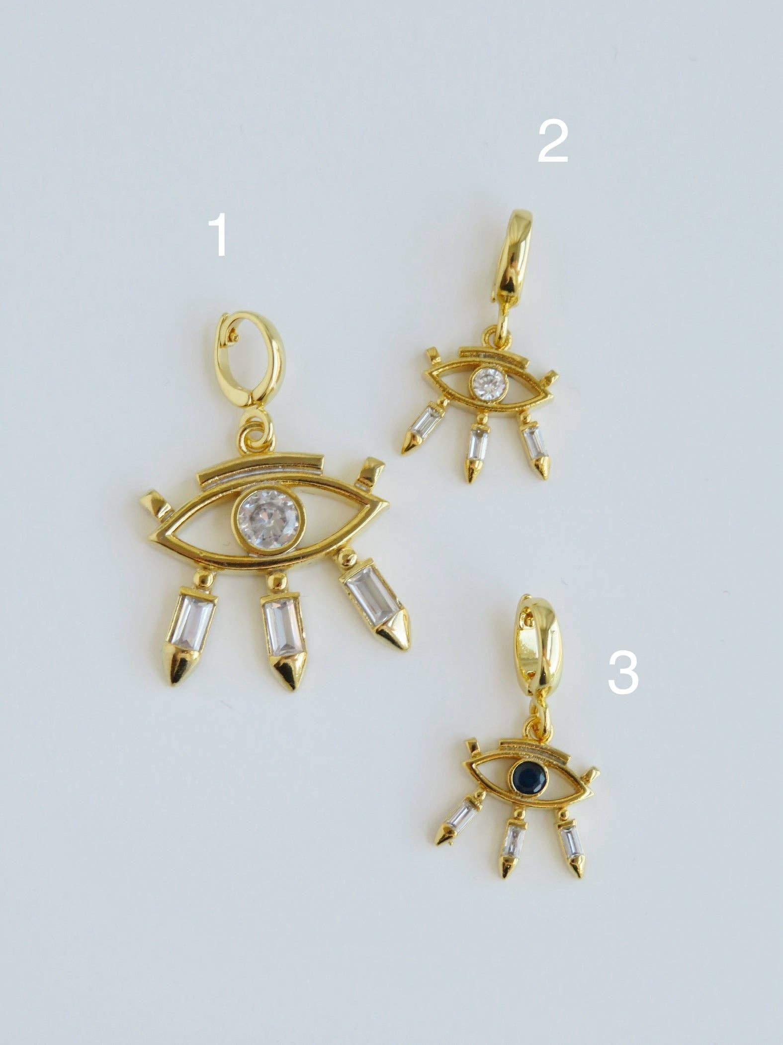 Curated By Suarez - Wholesale Individual Charm/Pendant - Sienna Evil Eye Charms with Hinged Clasp0