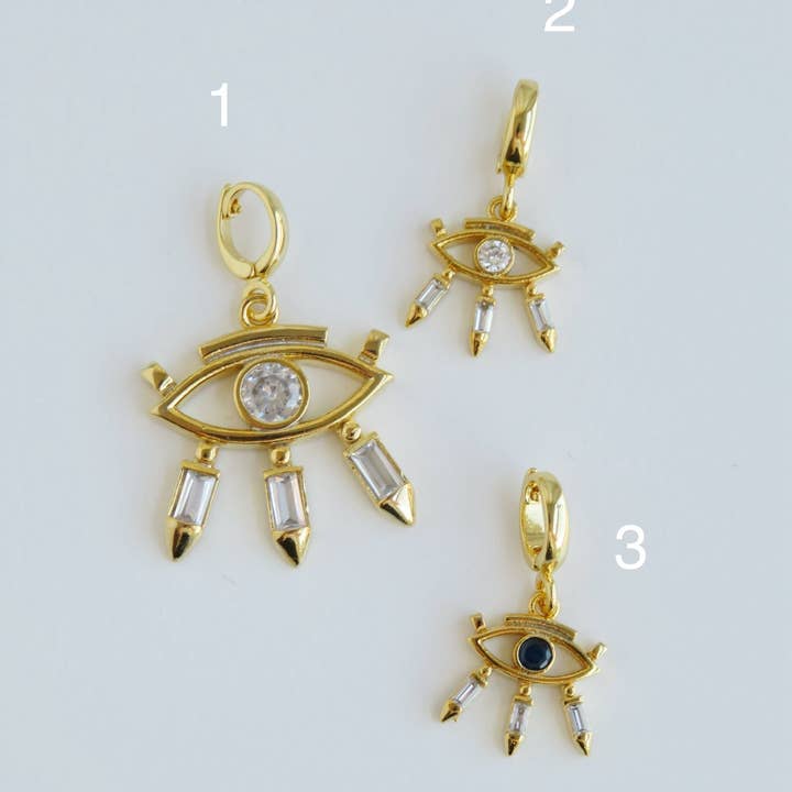 Curated By Suarez - Wholesale Individual Charm/Pendant - Sienna Evil Eye Charms with Hinged Clasp