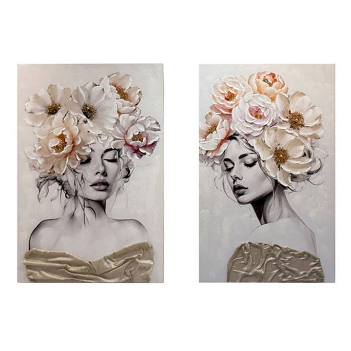 Canvas Print Floral Lady Design Fabric Touch Up for wholesale by Cubby House by Malmar