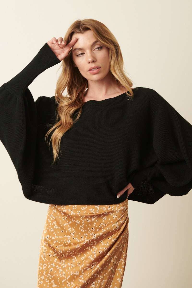 mittoshop - Wholesale Pullover-trui - Dames - GEBREIDE TRUI MET LANGE MOUWEN EN DOLMAN MET BOOTHALS11