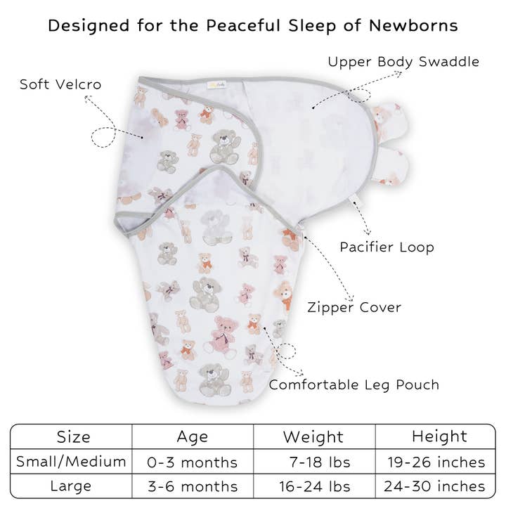 LollyBanks - Wholesale Sleepsack - Baby - Bear Hugs Baby Sleep Swaddle 100% Organic Cotton