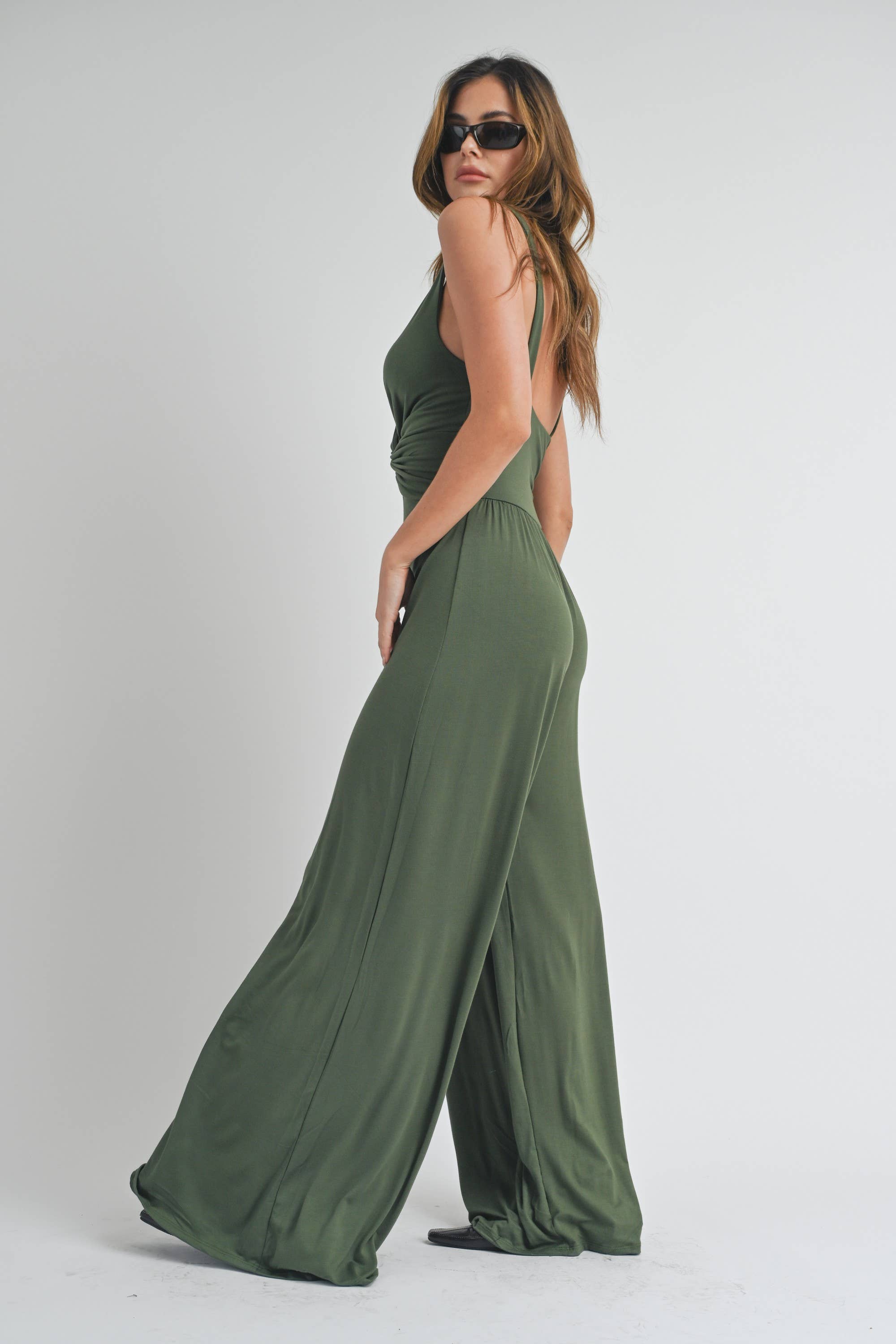Peace Love Line - Wholesale Jumpsuit - Women's - PL1811 - JERSEY SOLID WIDE LEG JUMPSUIT12