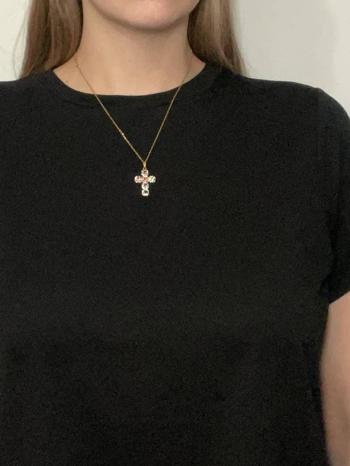 Womens Colourful Cross Necklace
for wholesale by Silver & Bare