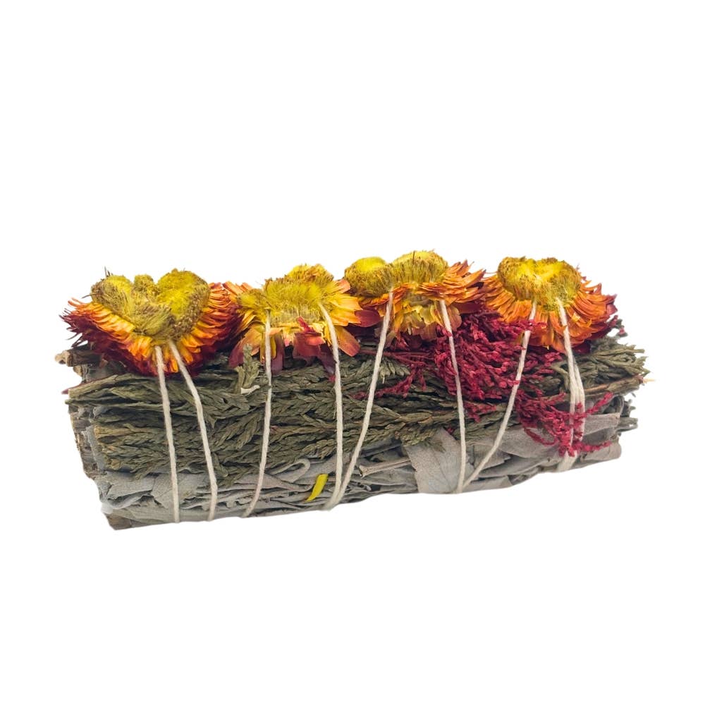 Earths Elements Wholesale - Wholesale Sage Bundle - Sage Bundle - Orange Strawflower & Cedar1
