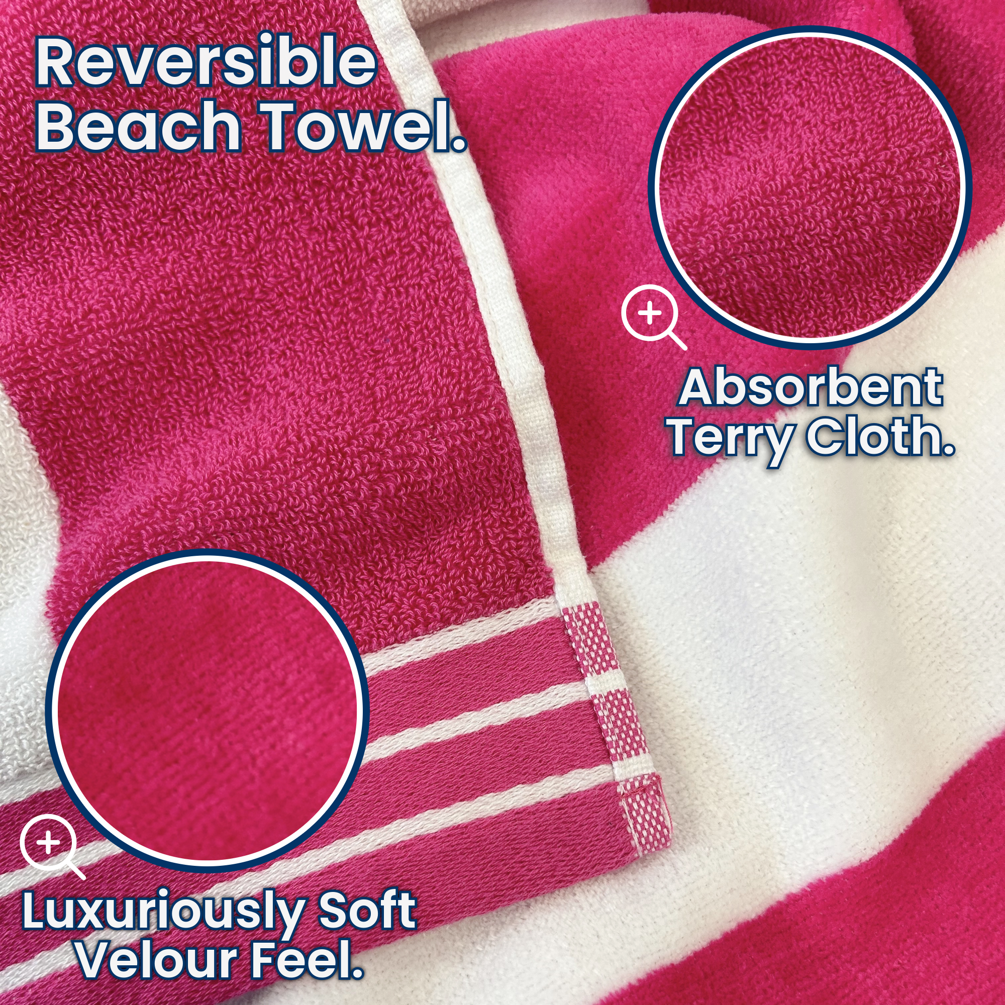 Allure Bath Fashions - Wholesale Beach towel - Jumbo Cabana Stripe Beach Towels - 100 x 180cm 8