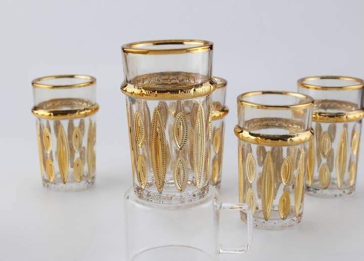 AULICA - Wholesale Coffee/Tea Cup - Oriental Golden Tea Cups - Set of 6