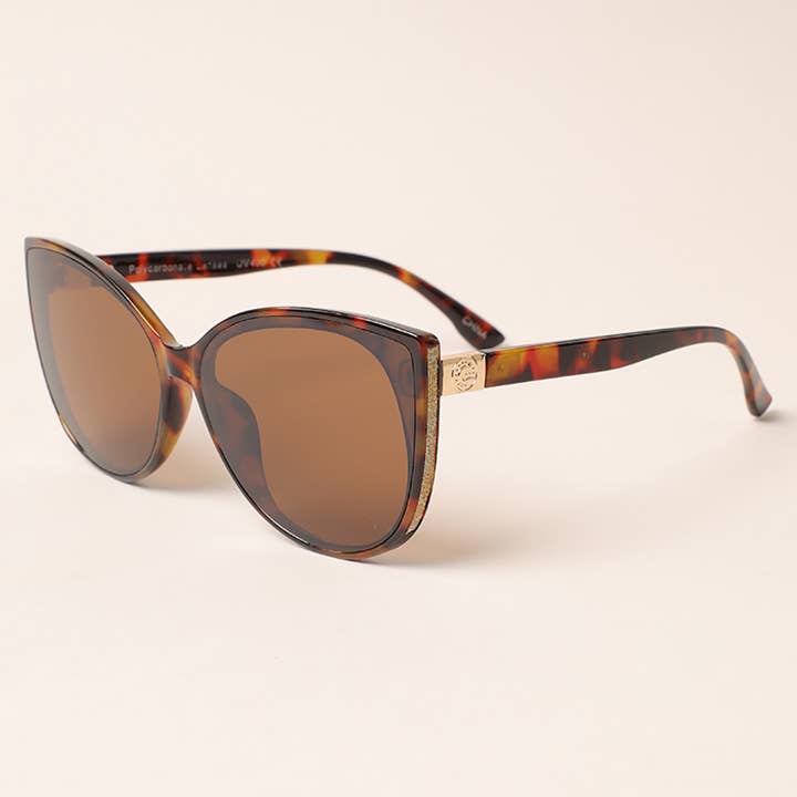 ASSORTED COLOR Women's Glitter Detailed Cat Eye Sunglasses for wholesale on Faire