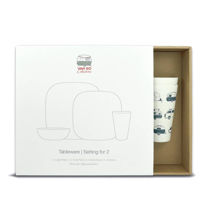 8-delige bamboe servies set | Destinations Collectie voor wholesale door Van Go Collections