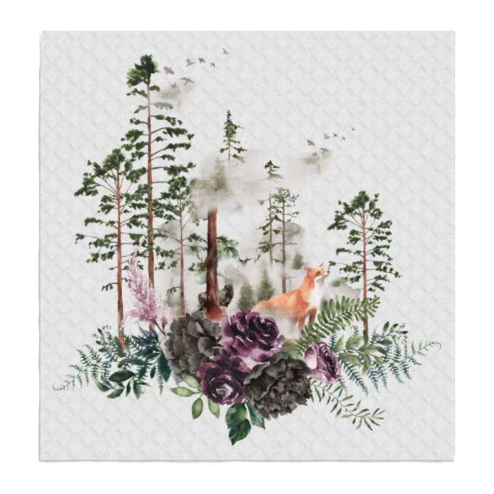 Fox Forest Trees Nature ZWEEDSE SCHOTELDOEKEN voor wholesale door Avery Lane Gifts
