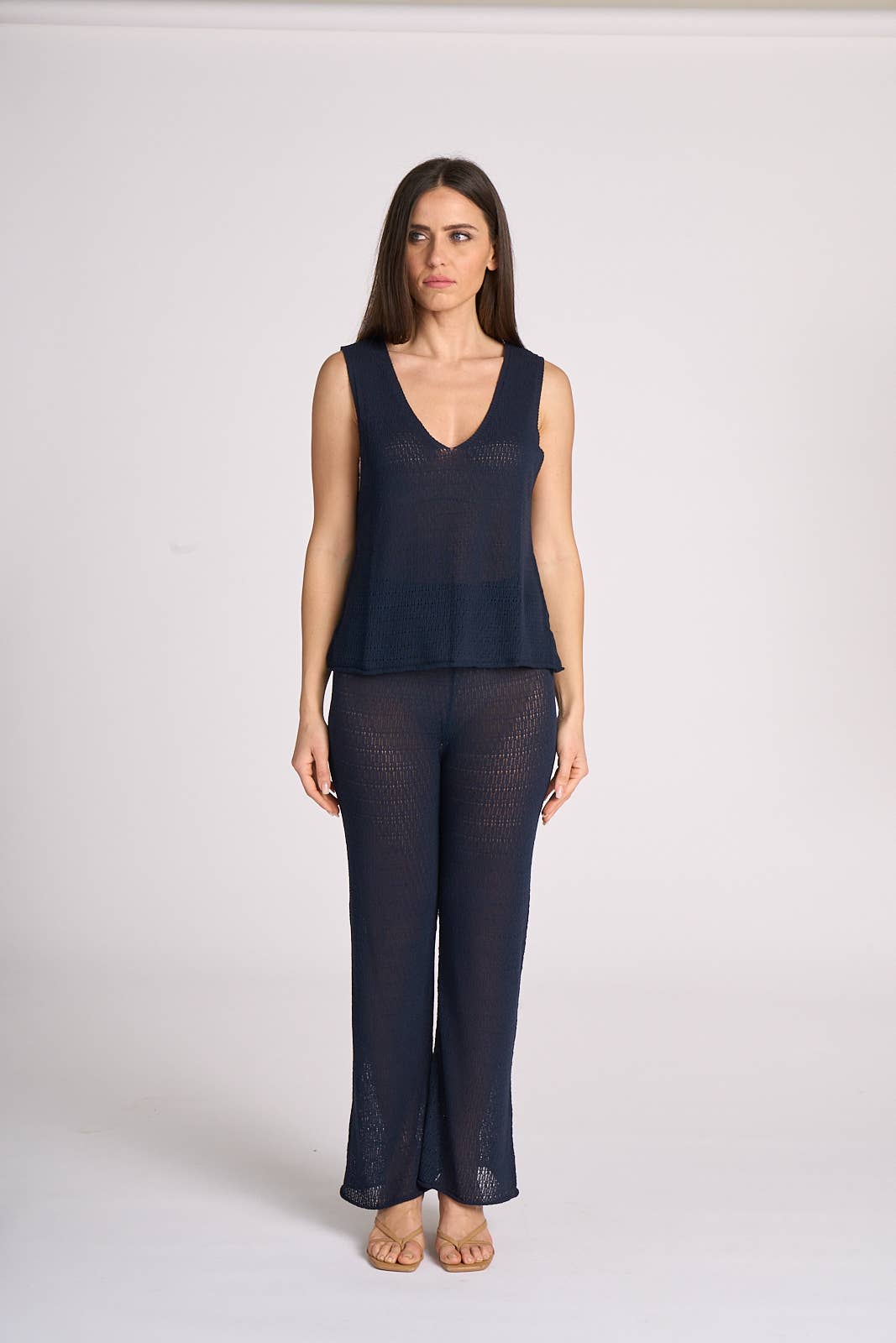 TENNÉ - Vendita all'ingrosso Top in maglia - Donna - Top lavorato a maglia con scollo a V - Valeria1