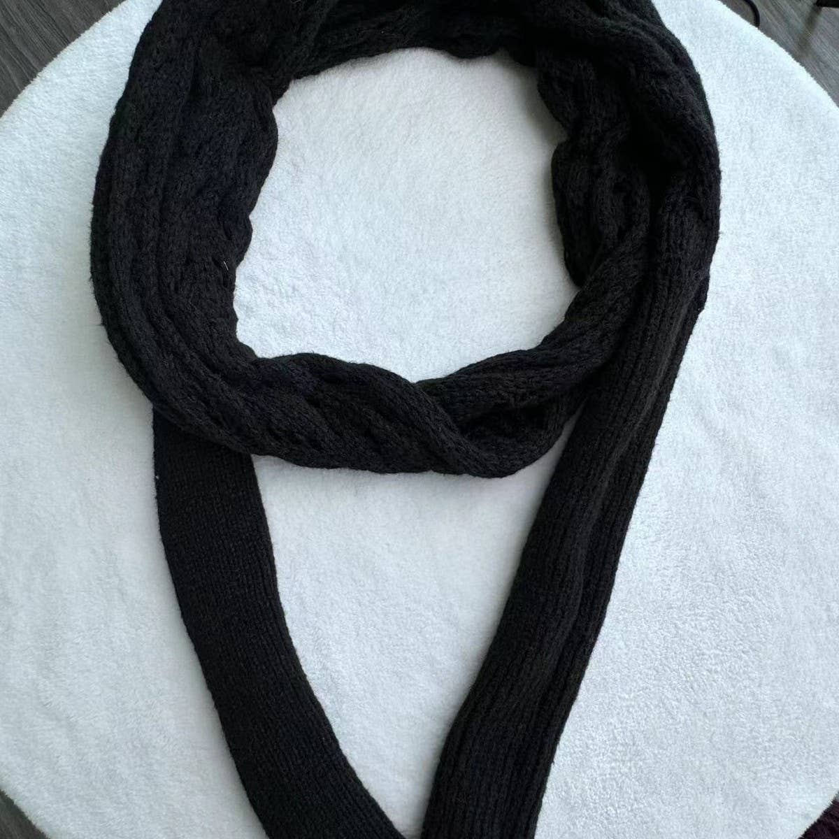 NINEXIS - Vente Écharpe – femme - CWASC1793_ÉCHARPE CREUSE TORSADÉE À COL CHÂLE À MANCHES LONGUES16