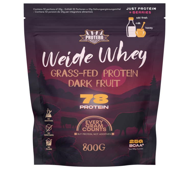 Protero Weide Whey Protein - Dunkle Früchte 800g für den Großhandel von Protero