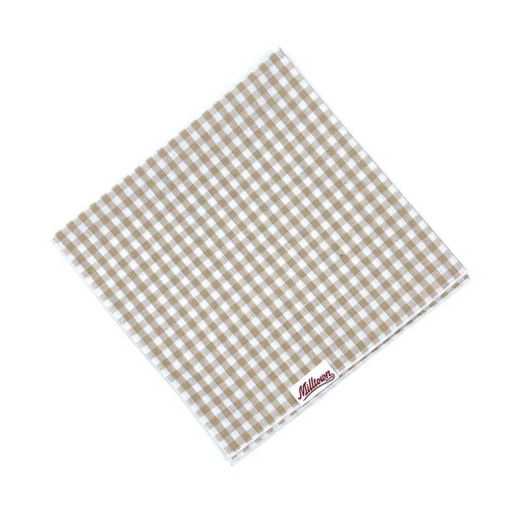 Milltown Brand - Vente Bandana – chien - Bandana carré pour chien - Beach Sand Vichy3