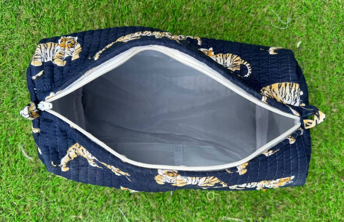 bhavnas boutique - Vendita all'ingrosso Borsa per trucchi/cosmetici - Borsa con Stampa Tigre Borsa Trapuntata in Cotone Borsa da Donna Borse da Toilette6