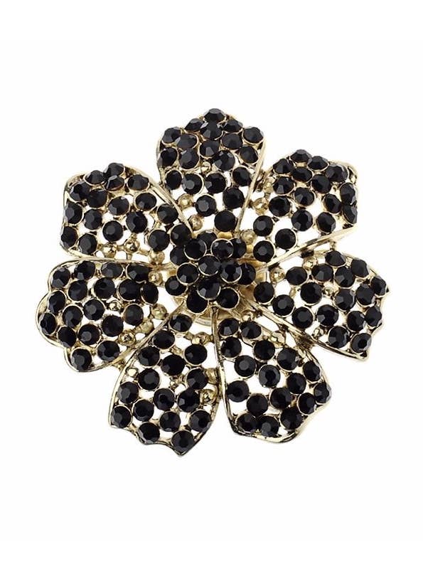 Jet Stone Blossom Broche for engroshandel hos Oceanic Jewellers - Majique London