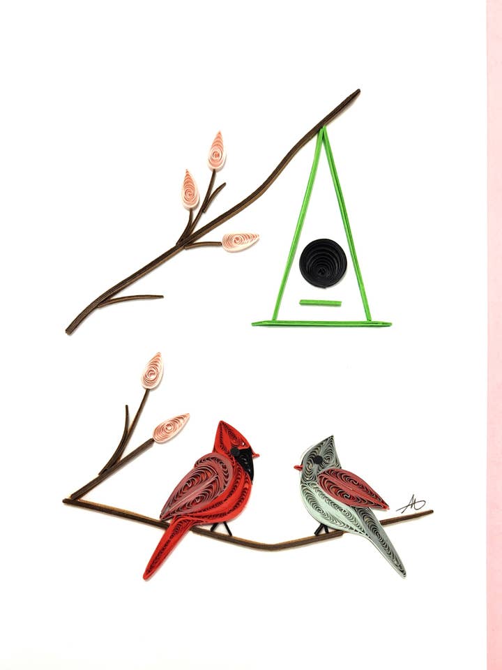 #615 Cardinal Couple for wholesale by Iconic Quilling