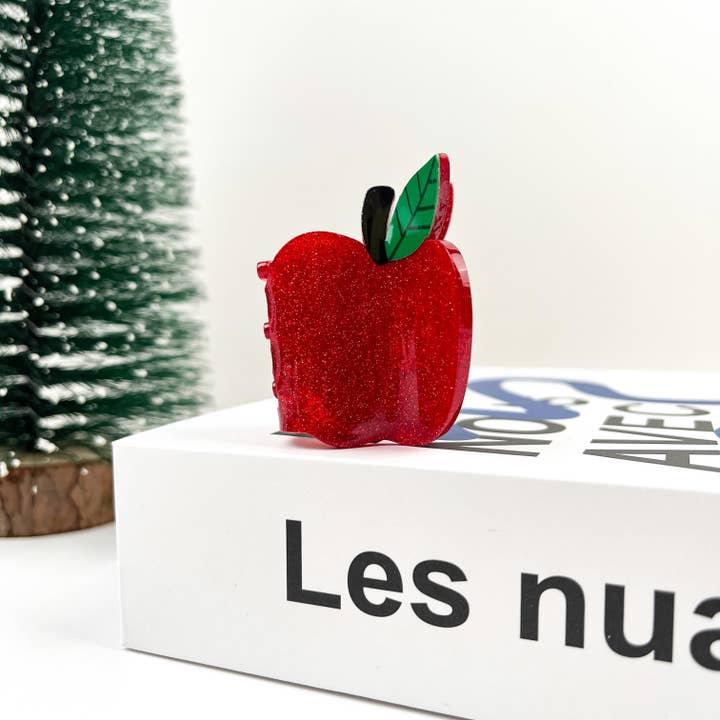 TheDivaSoap - Wholesale Hair Clip - Women's - Red Apple Hair Clip,Christmas Hair Clips
