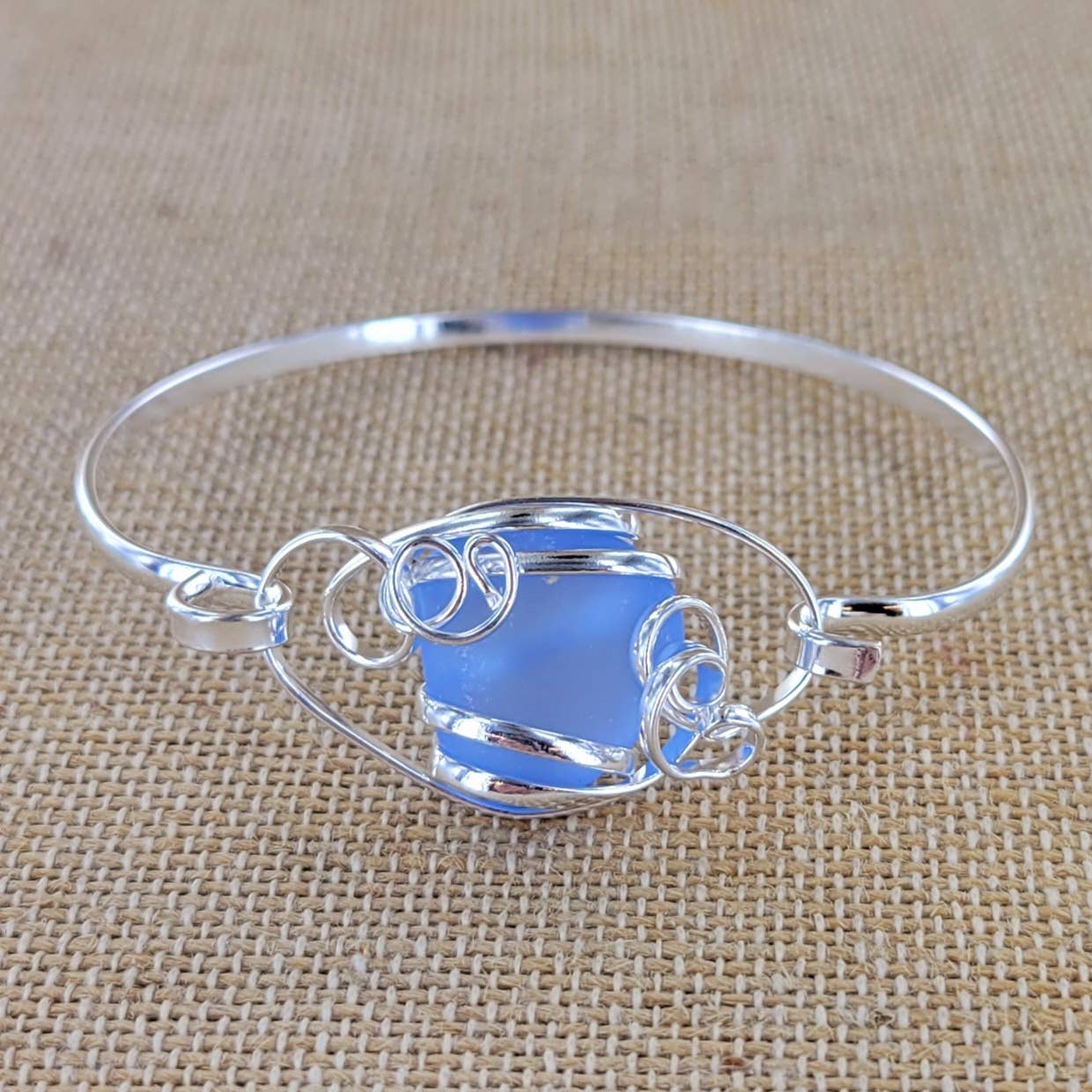 Sadie Green's Jewelry - Wholesale Cuff Bracelet - Sea Glass Cuff Bracelet XCAM-CB16-SG-SP 1