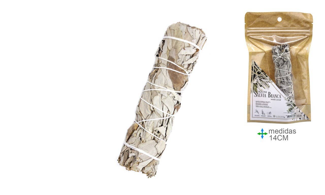 Esoterica Arte – Pacote de sálvia por atacado – Tocha Sálvia Branca 14cm (3 unid)0