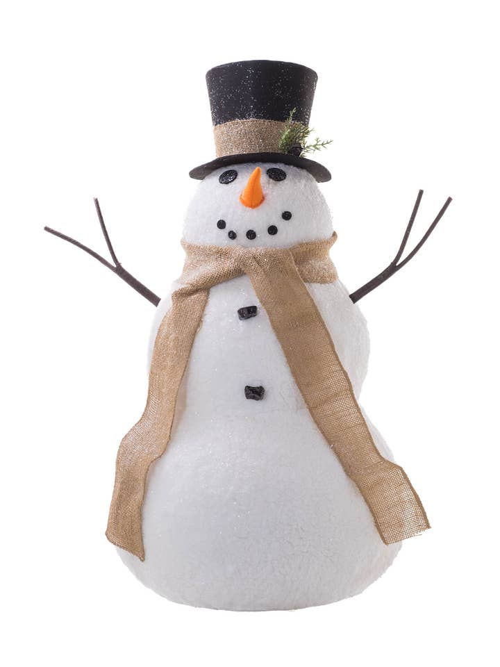 Large White/Red Snowman Figure with striped cap for wholesale by Starlight Collection