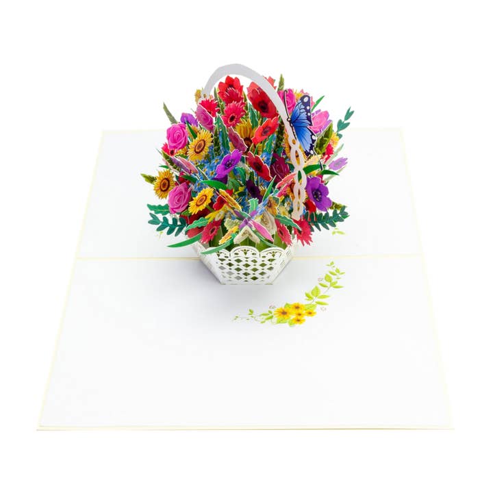 Flower Basket - 3D Pop Up Abra Card for wholesale by Abra Cards