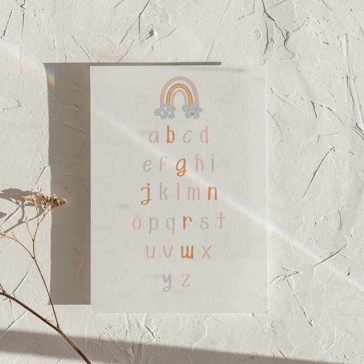 Rainbow Alphabet Kids Decor Print for wholesale by LXR CREATE